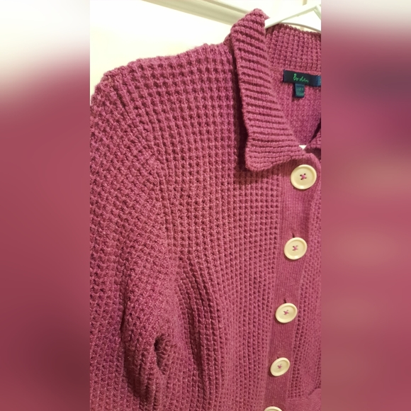 Boden Girls Purple Cashmere/Angora Blend Button Down Cardigan Sweater size 10 - Picture 7 of 12
